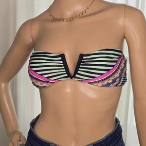 Tribal Bikini Top with strappy back size small